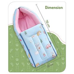 Babyhug Cotton Sleeping Bag Duck Print- Blue
