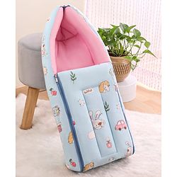Babyhug Cotton Sleeping Bag Duck Print- Blue