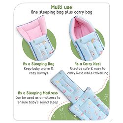 Babyhug Cotton Sleeping Bag Duck Print- Blue