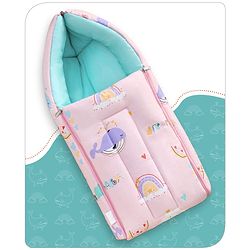 Babyhug Cotton Sleeping Bag Duck Print- Blue