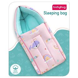 Babyhug Cotton Sleeping Bag Duck Print- Blue