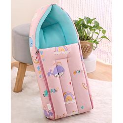 Babyhug Cotton Sleeping Bag Duck Print- Blue