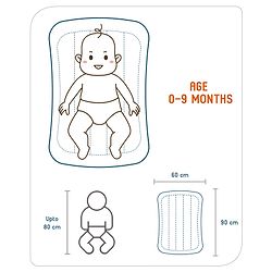 Babyhug Cotton Bedding Set with Mosquito Net Duck Print- Blue