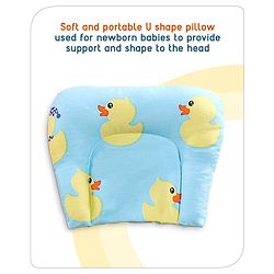 Babyhug Cotton Bedding Set with Mosquito Net Duck Print- Blue
