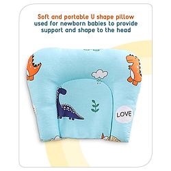 Babyhug Cotton Bedding Set with Mosquito Net Duck Print- Blue