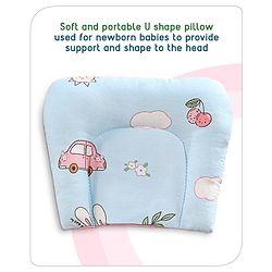Babyhug Cotton Bedding Set with Mosquito Net Duck Print- Blue