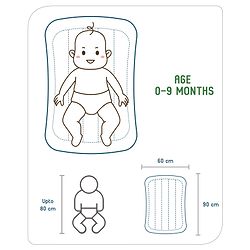 Babyhug Cotton Bedding Set with Mosquito Net Duck Print- Blue