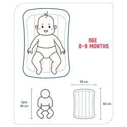 Babyhug Cotton Bedding Set with Mosquito Net Duck Print- Blue