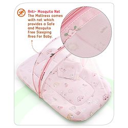Babyhug Cotton Bedding Set with Mosquito Net Duck Print- Blue