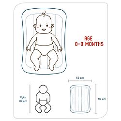Babyhug Cotton Bedding Set with Mosquito Net Duck Print- Blue