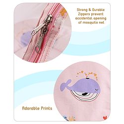 Babyhug Cotton Bedding Set with Mosquito Net Duck Print- Blue