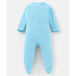 Babyhug Cotton Knit Full Sleeves Footed Sleep Suits Stripes & Dino Print Pack of 3 - Blue White & Orange