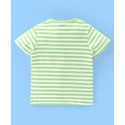 Babyhug 100% Cotton Interlock Knit Half Sleeves Front Open Vests Striped & Animal Print Pack Of 3 - Green White & Blue