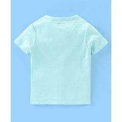 Babyhug 100% Cotton Interlock Knit Half Sleeves Front Open Vests Striped & Animal Print Pack Of 3 - Green White & Blue
