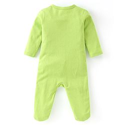 Babyhug Cotton Knit Full Sleeves Footed Sleepsuit with Panda Print Pack of 3 - Blue & Green