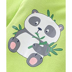 Babyhug Cotton Knit Full Sleeves Footed Sleepsuit with Panda Print Pack of 3 - Blue & Green