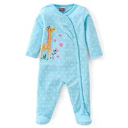 Babyhug Cotton Interlock Knit Full Sleeves Sleep Suit Floral Print Pack of 3 - Multicolor
