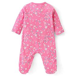 Babyhug Cotton Interlock Knit Full Sleeves Sleep Suit Floral Print Pack of 3 - Multicolor