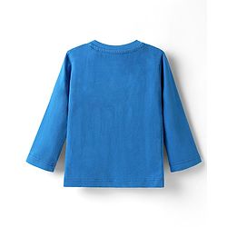 Babyhug 100% Cotton Knit Full Sleeves Lion & Koala Bear Printed T-Shirt & Lounge Pant Set - Blue & Yellow