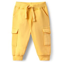 Babyhug 100% Cotton Knit Full Sleeves Lion & Koala Bear Printed T-Shirt & Lounge Pant Set - Blue & Yellow