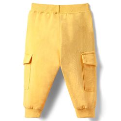 Babyhug 100% Cotton Knit Full Sleeves Lion & Koala Bear Printed T-Shirt & Lounge Pant Set - Blue & Yellow