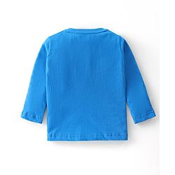 Babyhug Cotton Knit Full Sleeves Wild Animals Printed T-Shirt & Lounge Pant Set - Blue & White Melange