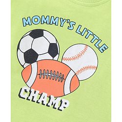 Babyhug Cotton Half Sleeves T-Shirt Stripes & Football Print Pack of 5- Green Grey & Blue