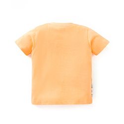 Babyhug Cotton Jersey Knit Half Sleeves T-Shirt with Crane Print - Yellow