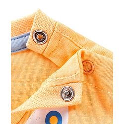 Babyhug Cotton Jersey Knit Half Sleeves T-Shirt with Crane Print - Yellow