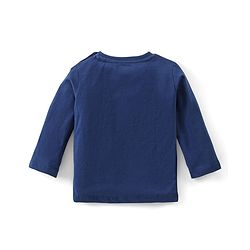 Babyhug 100% Cotton Full Sleeves T-Shirt & Lounge Pant Set With Sun Set Print - Blue & Light Brown