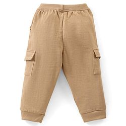 Babyhug 100% Cotton Full Sleeves T-Shirt & Lounge Pant Set With Sun Set Print - Blue & Light Brown