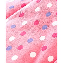 Babyhug Cotton Full Sleeves Sleep Suit Polka Dot Print- Pink