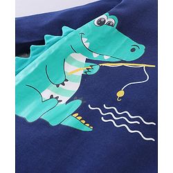 Babyhug Interlock Cotton Knit Full Sleeves Footed Sleep Suit Koala Print - Blue