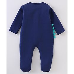 Babyhug Interlock Cotton Knit Full Sleeves Footed Sleep Suit Koala Print - Blue