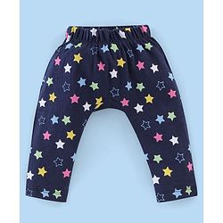 Babyhug Cotton Ankle Length Diaper Leggings Dot & Hearts Print Pack Of 3- Pink & Blue