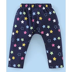 Babyhug Cotton Ankle Length Diaper Leggings Dot & Hearts Print Pack Of 3- Pink & Blue