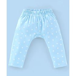 Babyhug Cotton Ankle Length Diaper Leggings Dot & Hearts Print Pack Of 3- Pink & Blue