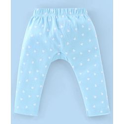 Babyhug Cotton Ankle Length Diaper Leggings Dot & Hearts Print Pack Of 3- Pink & Blue