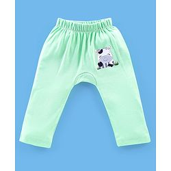 Babyhug Cotton Full Length Diaper Pants Stripes & Cow Print Pack of 3- Blue Green & Orange