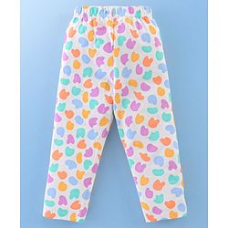 Babyhug Cotton Knit Full Sleeves Night Suit Abstract Print - White