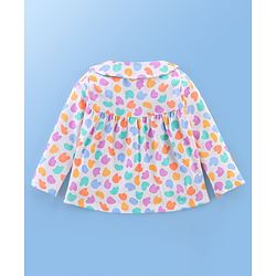 Babyhug Cotton Knit Full Sleeves Night Suit Abstract Print - White