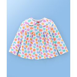 Babyhug Cotton Knit Full Sleeves Night Suit Abstract Print - White
