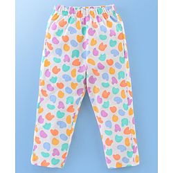 Babyhug Cotton Knit Full Sleeves Night Suit Abstract Print - White