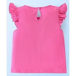 Babyhug Cotton Half Sleeves Tee With Ice Cream Graphics & Frill Detailing Pack Of 2 - White & Pink