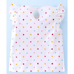 Babyhug Cotton Half Sleeves Tee With Ice Cream Graphics & Frill Detailing Pack Of 2 - White & Pink