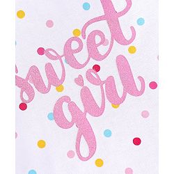 Babyhug Cotton Half Sleeves Tee With Ice Cream Graphics & Frill Detailing Pack Of 2 - White & Pink