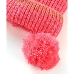 Babyhug Woollen Cap Pink - Diameter 11 cm