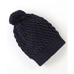 Babyhug Woollen Striped Pattern Cap Blue - Diameter 10.5 cm