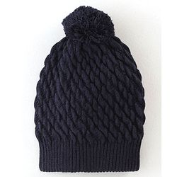 Babyhug Woollen Striped Pattern Cap Blue - Diameter 10.5 cm