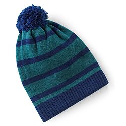 Babyhug Striped Print Woollen Cap Green & Blue - Diameter 10.5 cm